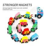 Numbers And Letters Magnetic Train Puzzle Wooden Toy Car - Image 8