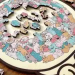 135-Piece Morandi-Colored Cat Shaped Wooden Jigsaw Puzzle - Image 2