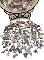 135-Piece Morandi-Colored Cat Shaped Wooden Jigsaw Puzzle - Image 3