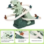Dinosaur Chasing Race Track Set – 5 Mini Dino Cars with Lights & Music - Image 2