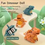 Dinosaur Chasing Race Track Set – 5 Mini Dino Cars with Lights & Music - Image 3