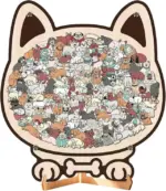 135-Piece Morandi-Colored Dog Shaped Wooden Jigsaw Puzzle - Image 13