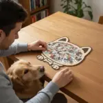 135-Piece Morandi-Colored Dog Shaped Wooden Jigsaw Puzzle - Image 9